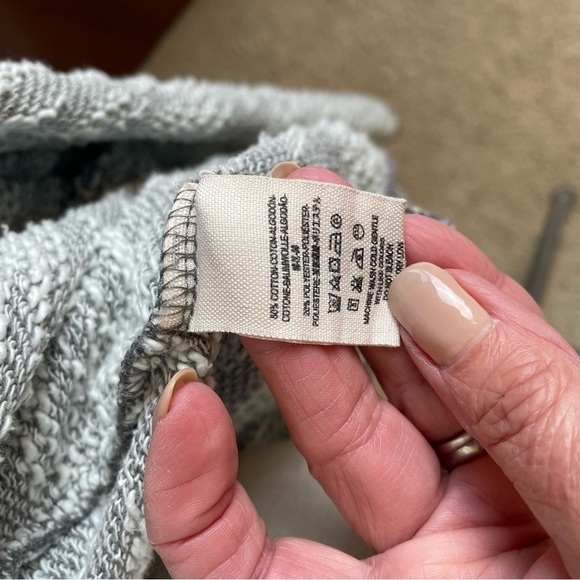 Free People Grey Open Front draped zipper sleeves Cardigan size XS - Picture 12 of 12